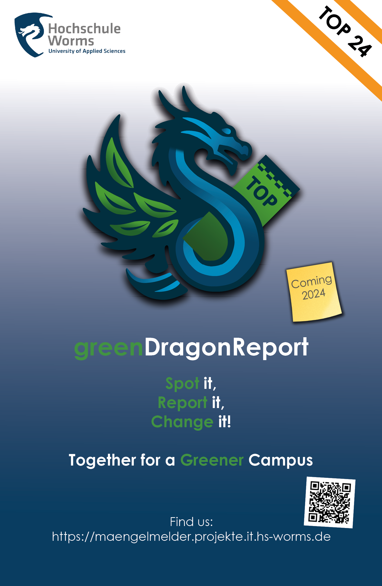 Plakat mit greenDragonReport Logo